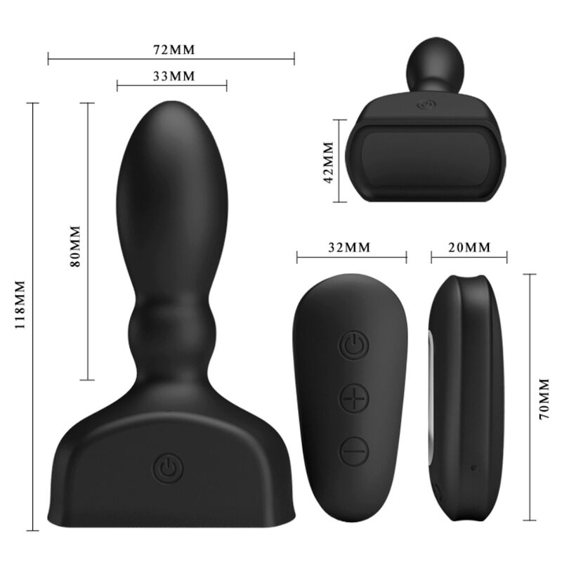 MR PLAY - BLACK INFLATABLE ANAL PLUG REMOTE CONTROL - Imagen 5