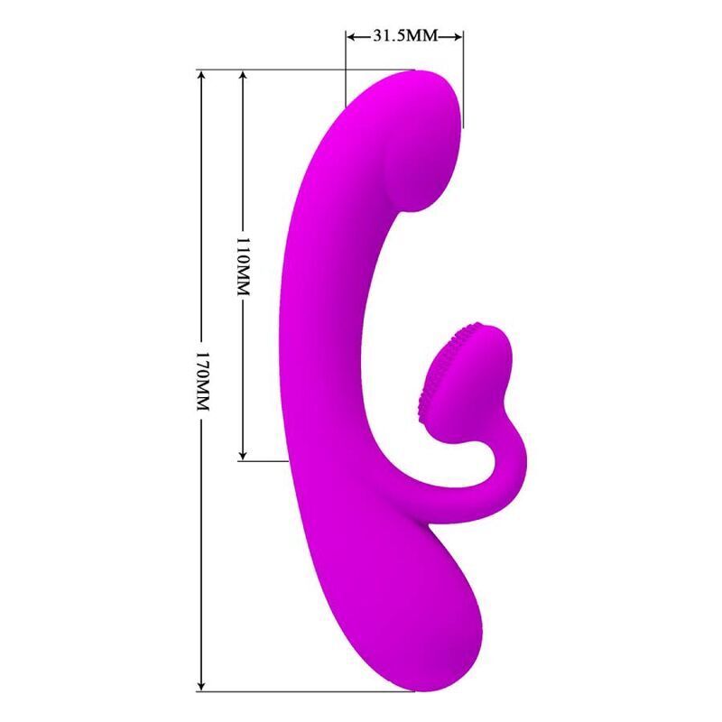 PRETTY LOVE - SINCERE SILICONE CLITORAL VIBRATOR AND SUCKER PURPLE - Imagen 5