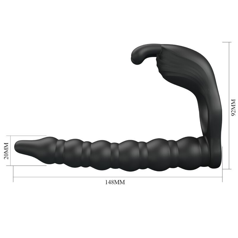 PRETTY LOVE - BLACKNEY PENIS RING WITH BLACK VIBRATOR PLUG - Imagen 5