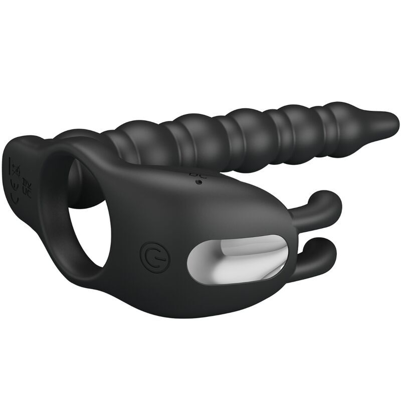 PRETTY LOVE - BLACKNEY PENIS RING WITH BLACK VIBRATOR PLUG - Imagen 2