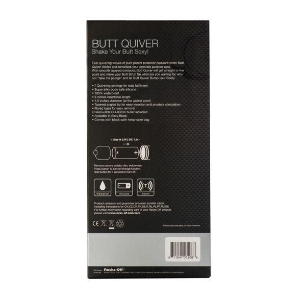 ROCKS-OFF - BUTT QUIVER ESTIMULADOR DEL PUNTO P 7 VELOCIDADES NEGRO - Imagen 3