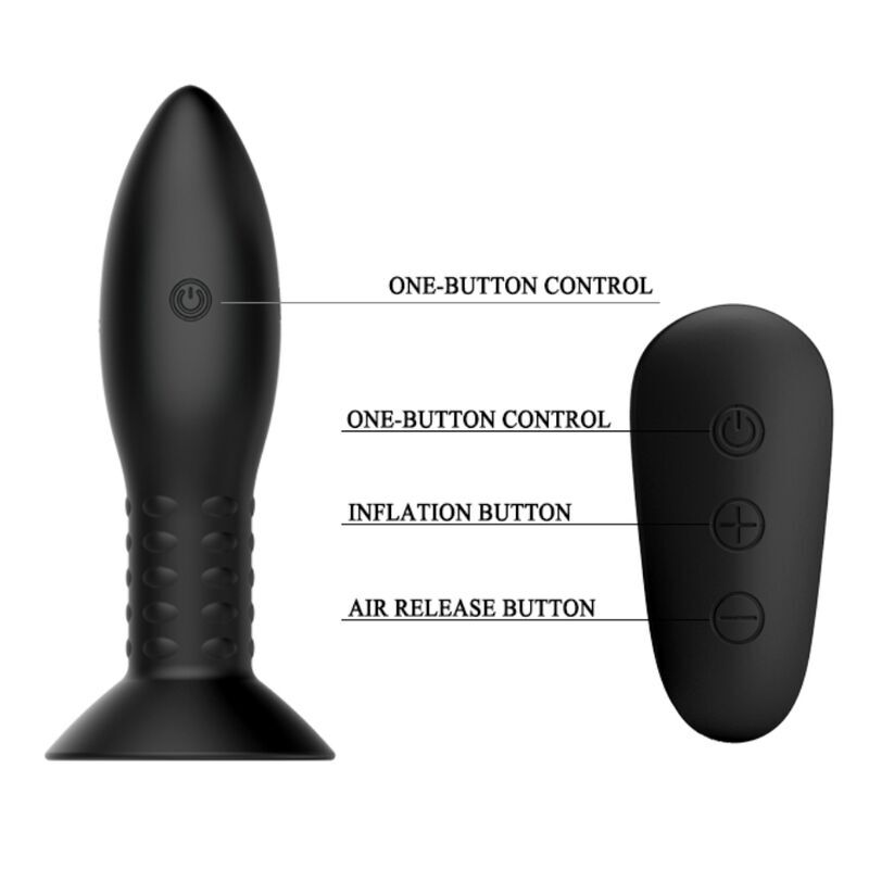 MR PLAY - PLUG WITH BLACK ROTATING BALLS REMOTE CONTROL - Imagen 4