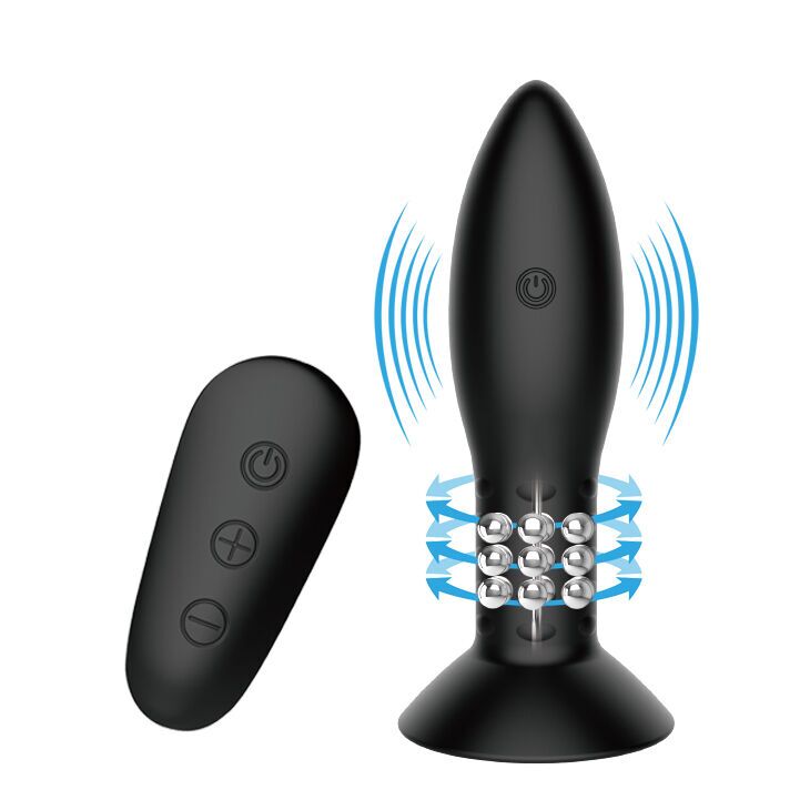 MR PLAY - PLUG WITH BLACK ROTATING BALLS REMOTE CONTROL - Imagen 2